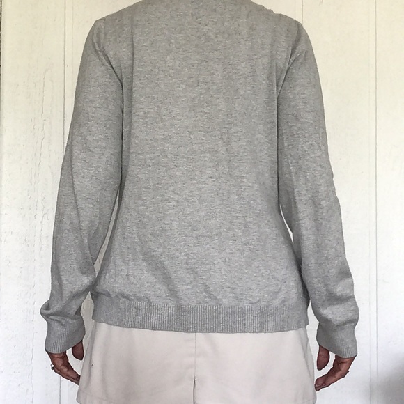 ALFANI GRAY SILK BUTTON DOWN CARDIGAN LARGE - Picture 3 of 7